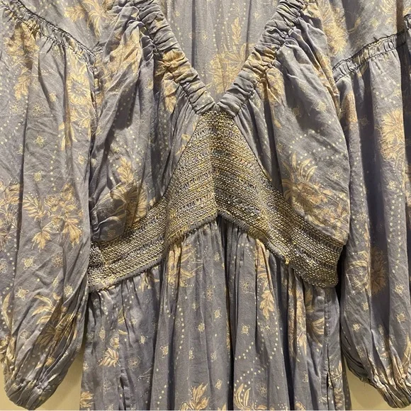 Free People Golden Hour Maxi Flowy Floral Sun Dress in Lavender Combo | Large - Picture 10 of 10